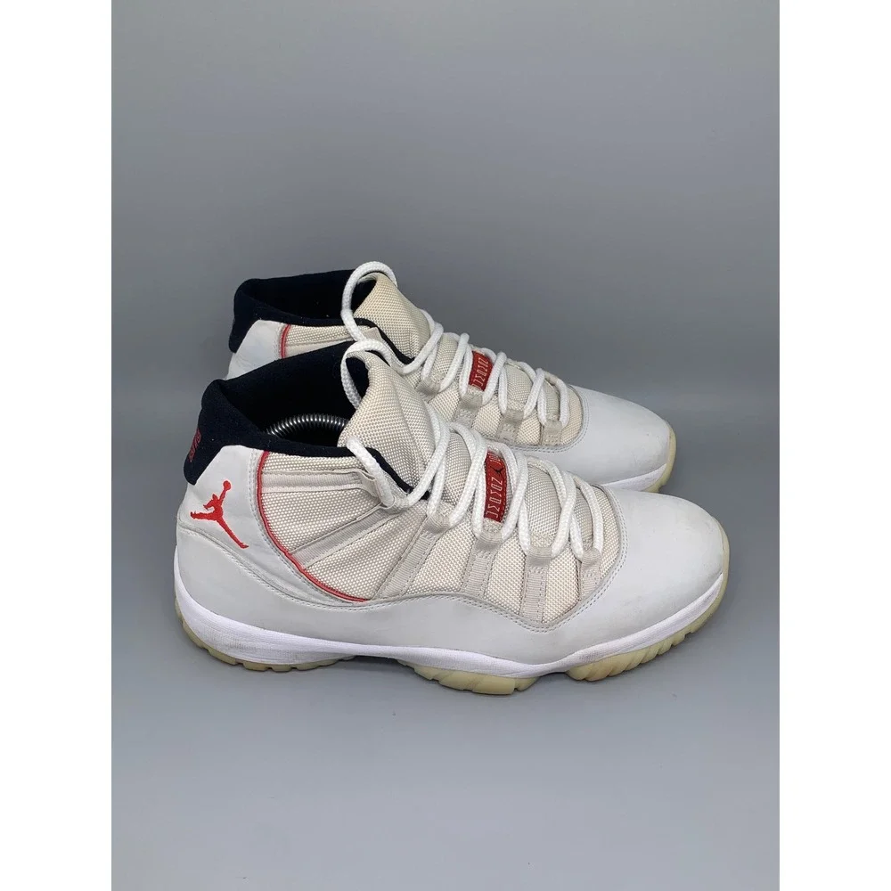 Jordan 11 Retro Platinum Tint‎ Sail Red 378037-016 Men's Sz 11